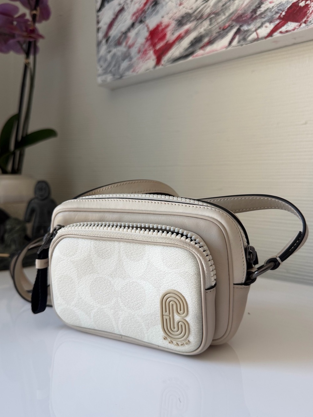 Coach Mini Ivory Crossbody Bag | Soft Leather Camera Bag